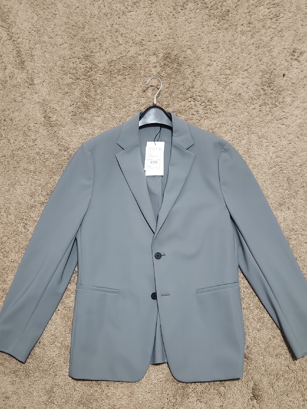 Theory Light Gray Two-Button Men's Blazer